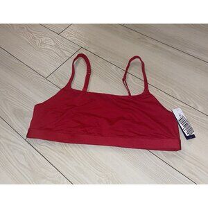 Gap Body Super Stretch Lightweight Ultra Soft Scoop Neck Bralette M Medium Red